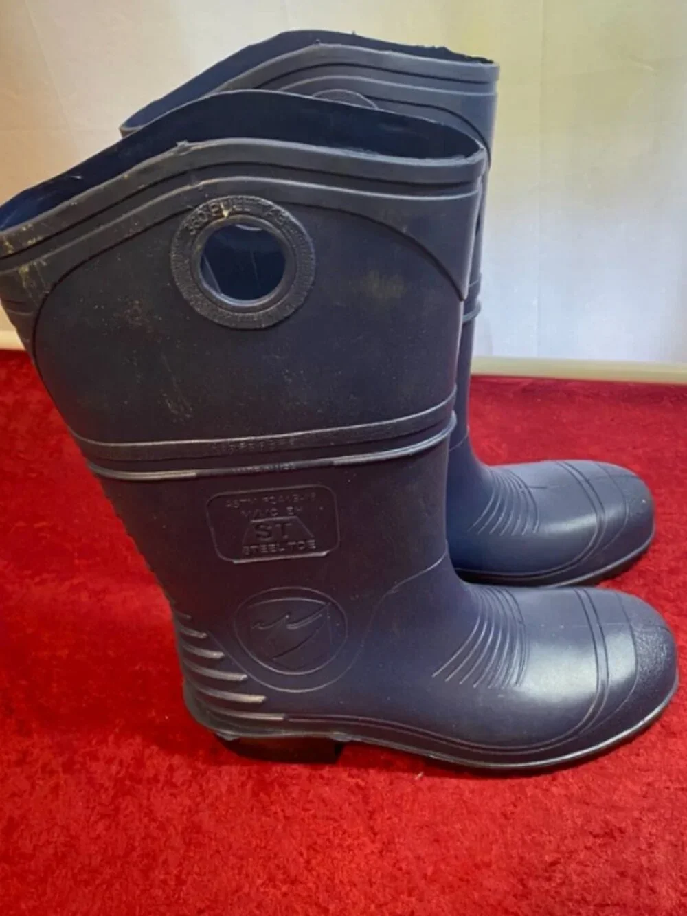 Dunlop Steel Toe Rubber Boots Blue Unisex M11 Pull Tab ASTMF2413-18
